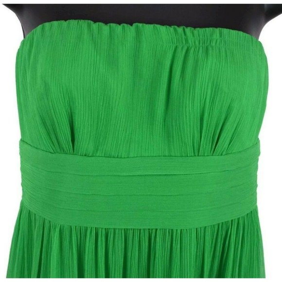 J Crew Emerald Green 100% Silk Strapless Dress - Picture 2 of 8